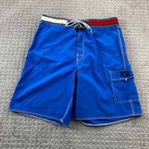 Tommy Hilfiger Swim Trunks Men Large L Blue Board Shorts Swimming Surf Y2K 2000s